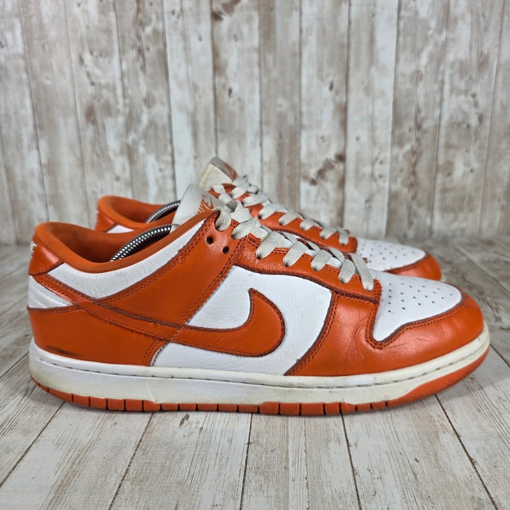 Nike Dunk Low Syracuse Orange White Leather Sneakers CU1726-101 Size 11
